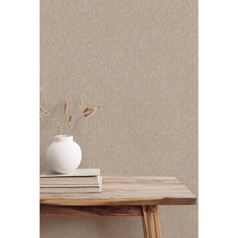 Herringbone Neutral Tweed Wallpaper