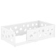 preview thumbnail 12 of 10, Twin Montessori Floor Bed with Guardrails & Door