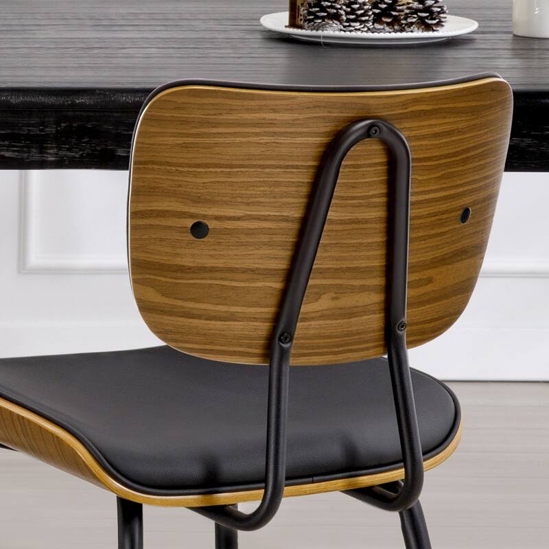 Faux Leather Upholstered Dining Chairs Set of 2/4 - 33.5" H x 17.5" W x 23" D