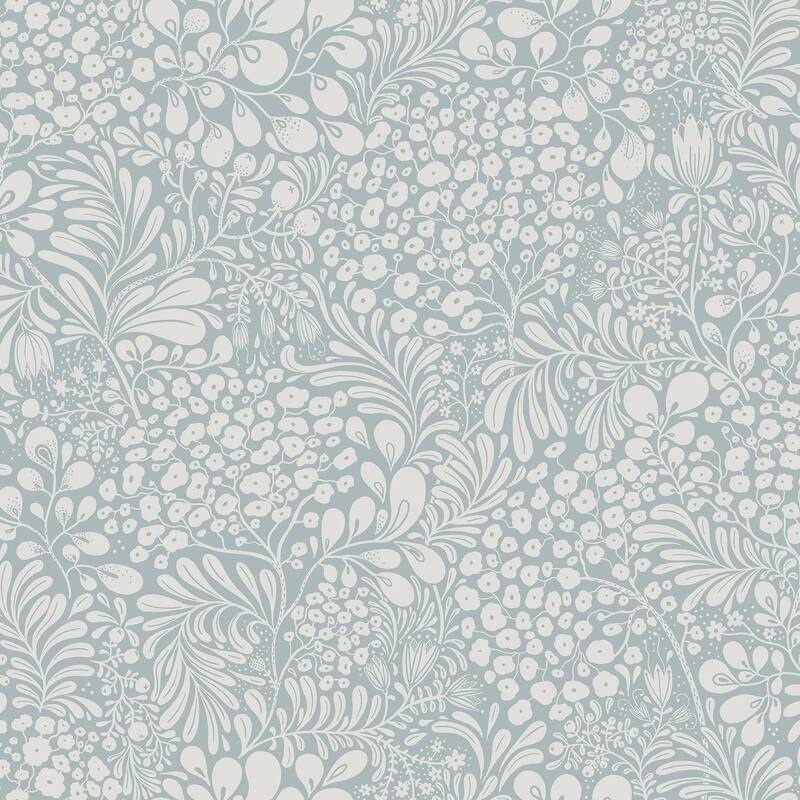 A-Street Prints Siv Light Blue Botanical Wallpaper