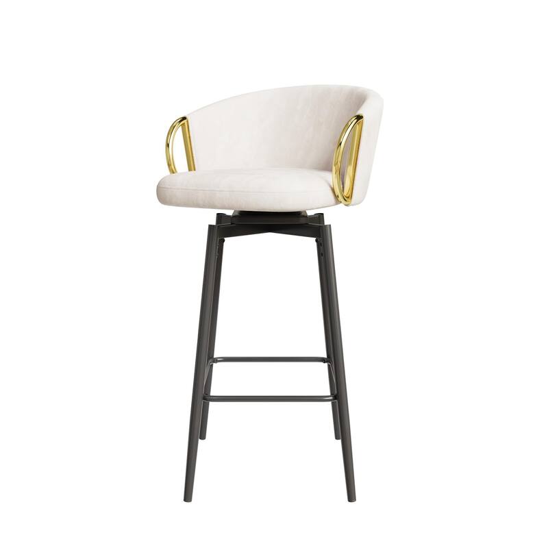 30 Inch Dining Chairs Set Of 2 Modern Style 360°Swivel Bar Chairs With Simple Design