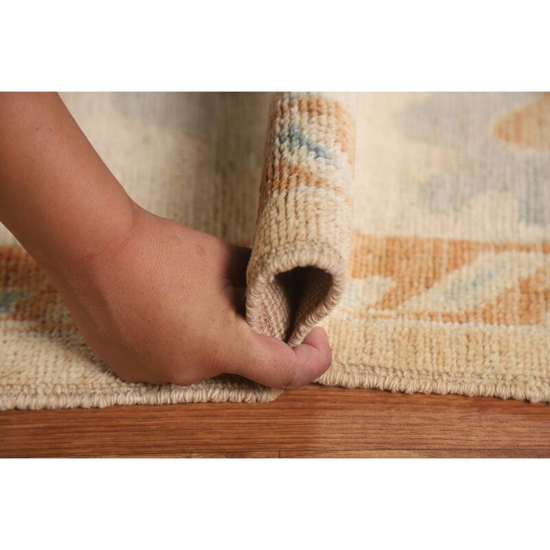 Floral Oushak Turkish Rug Hand-knotted Wool Carpet - 9'2"x 11'9"