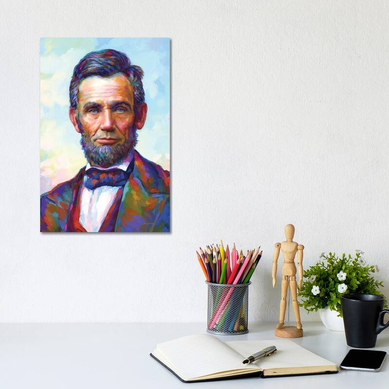 iCanvas "Abraham Lincoln II" by Leon Devenice Canvas Print - 12x8x0.75