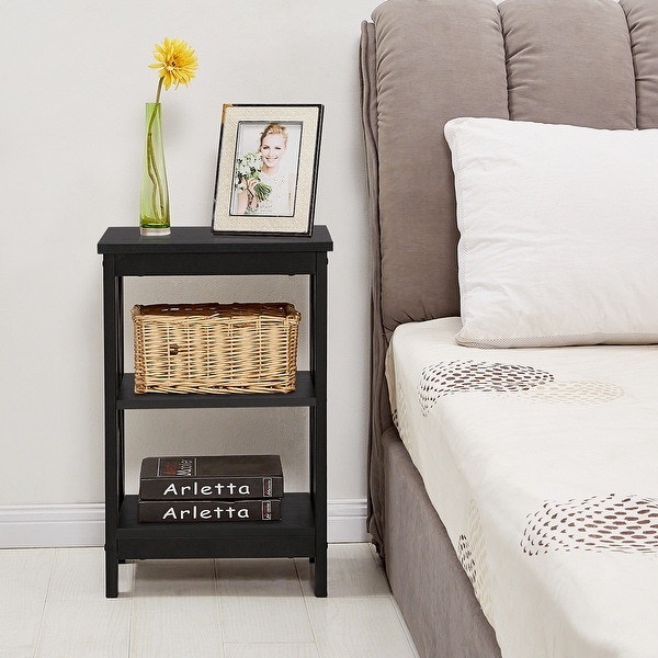 VECELO 3-Tier End Table/Bedside Table/Sofa Table/Coffee Table X-Frame