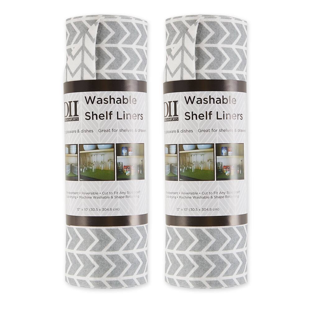 DII Grey Lattice Shelf Liner (Set of 2)