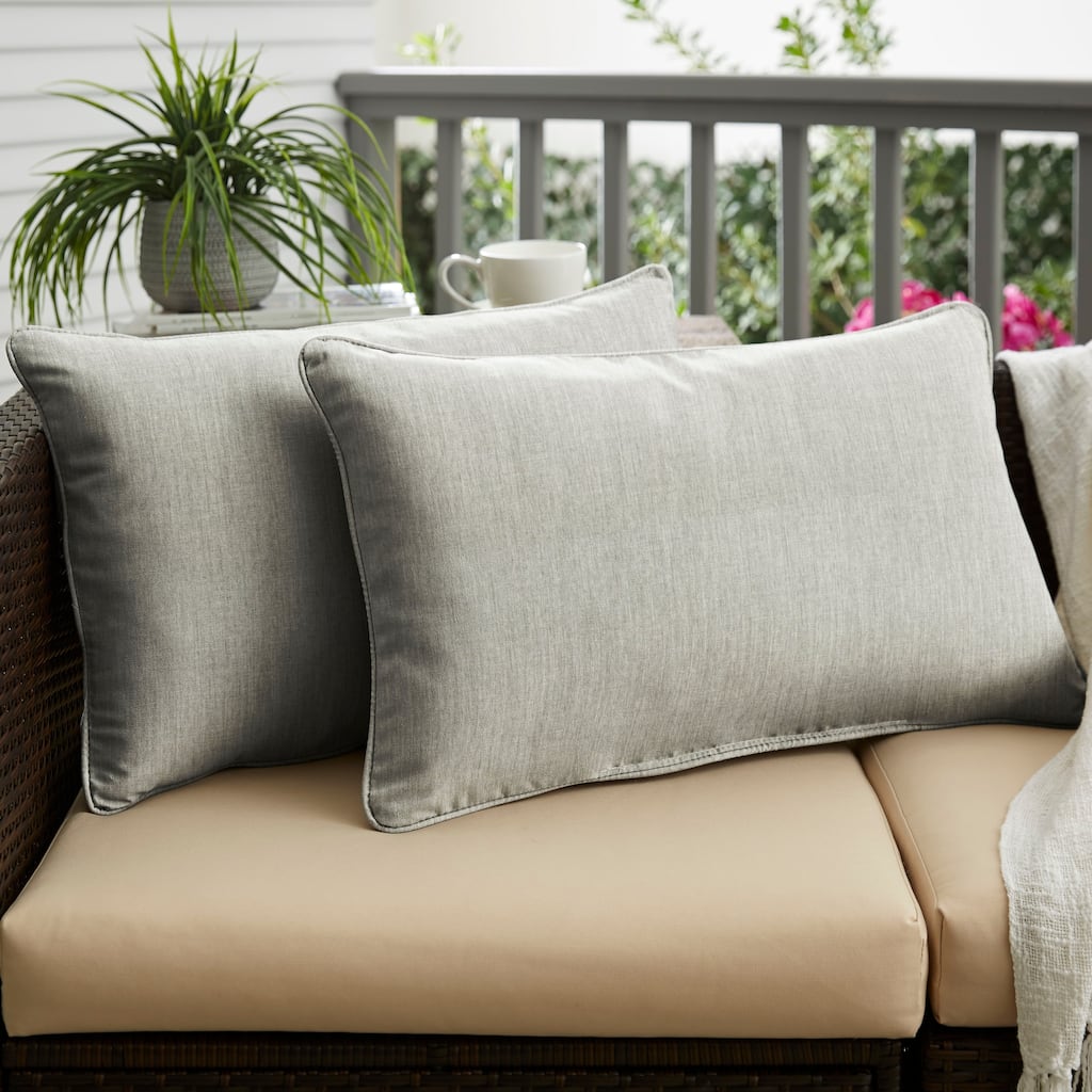 Sunbrella Canvas Granite Corded Indoor/Outdoor Pillows Set