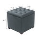 preview thumbnail 12 of 58, Adeco Fabric Square Storage Ottoman with Tray