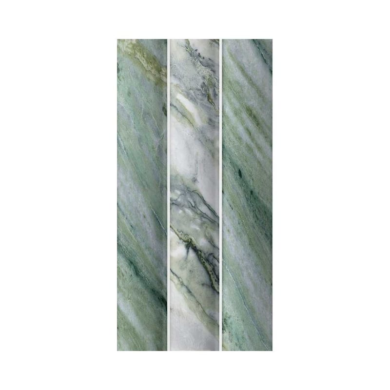 Lyrical 4.5x9 Matte Marble Look Porcelain Fluted Ribbed Tile - Wall, Backplash