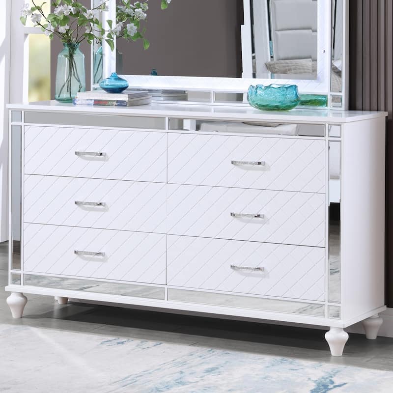 G02702-D Livorno Dresser Gray - White - 6-drawer