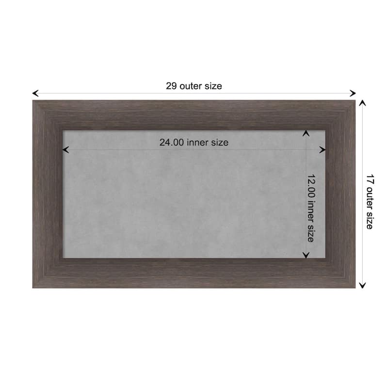 Amanti Art Hardwood Chocolate Framed Magnetic Board - Board Size 24x12