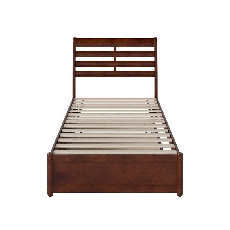 Emelie Platform Bed with Panel Footboard and Twin XL Trundle