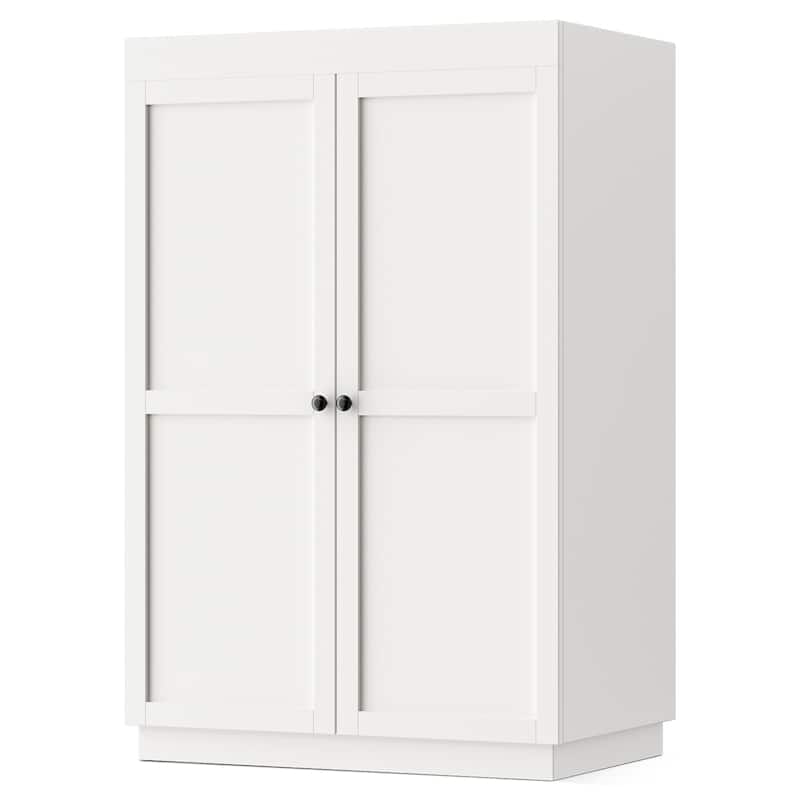Pocassy 71" H Wardrobe Closet with Drawers and Cabinet.