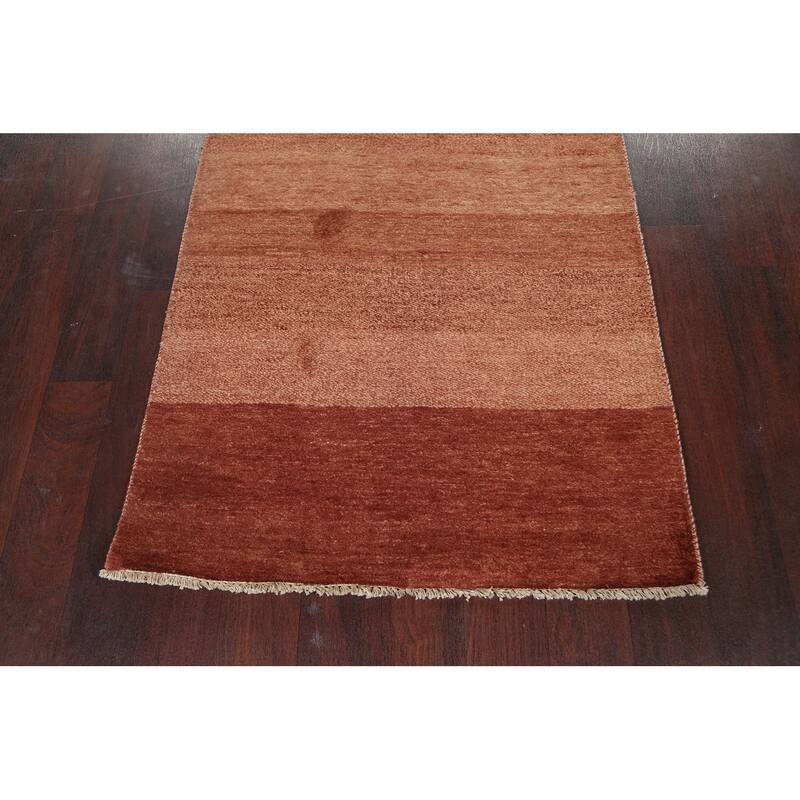 Modern Gabbeh Kashkoli Oriental Runner Rug Wool Hand-knotted Carpet - 2'9" x 16'8"