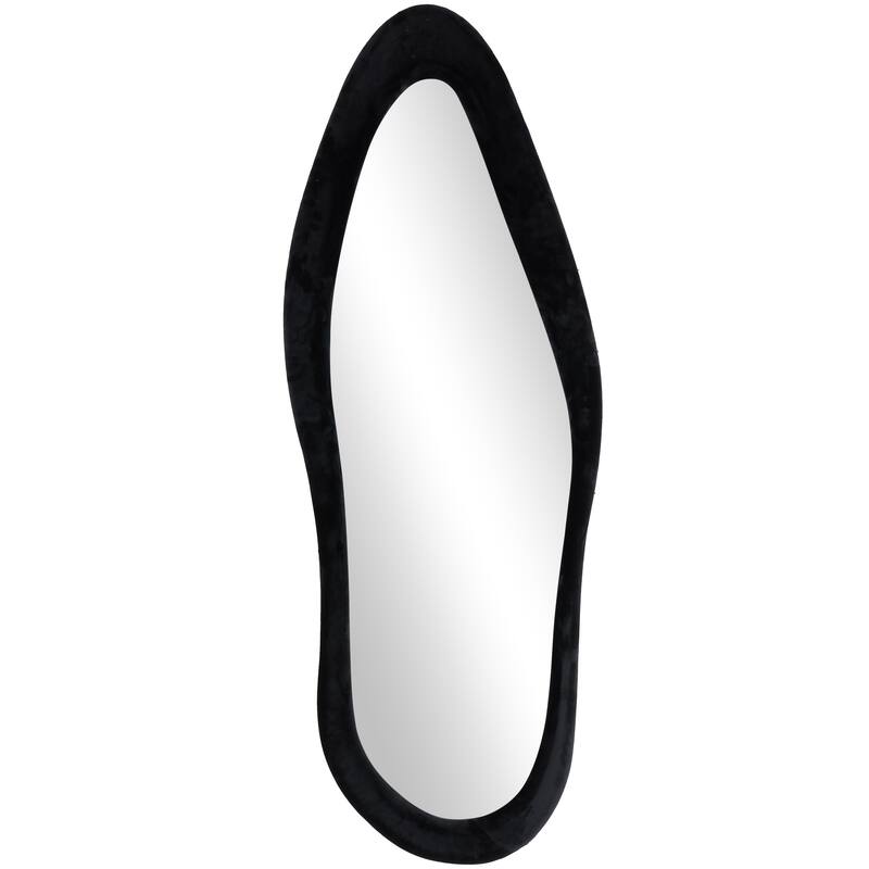 Velvet Abstract Wavy Wall Mirror - Black or White - Roche River Decor - Black