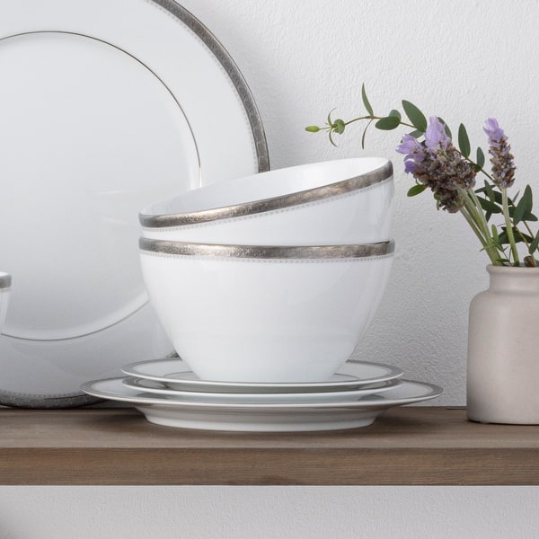 Charlotta Set of 4 Cereal Bowls, - Platinum - 4 Piece