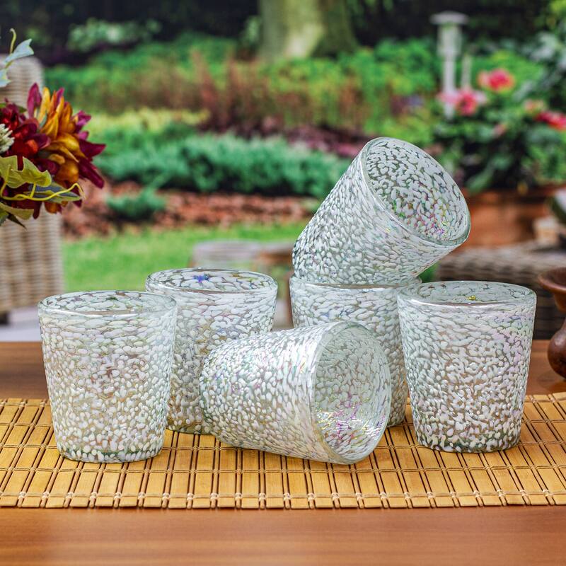 Novica Handmade Frosted White Handblown Recycled Glass Tumblers (Set Of 6)