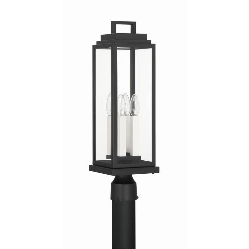 Aspen 4 Light Matte Black Outdoor Post - 6.5"W x 22"H x 6.5"D