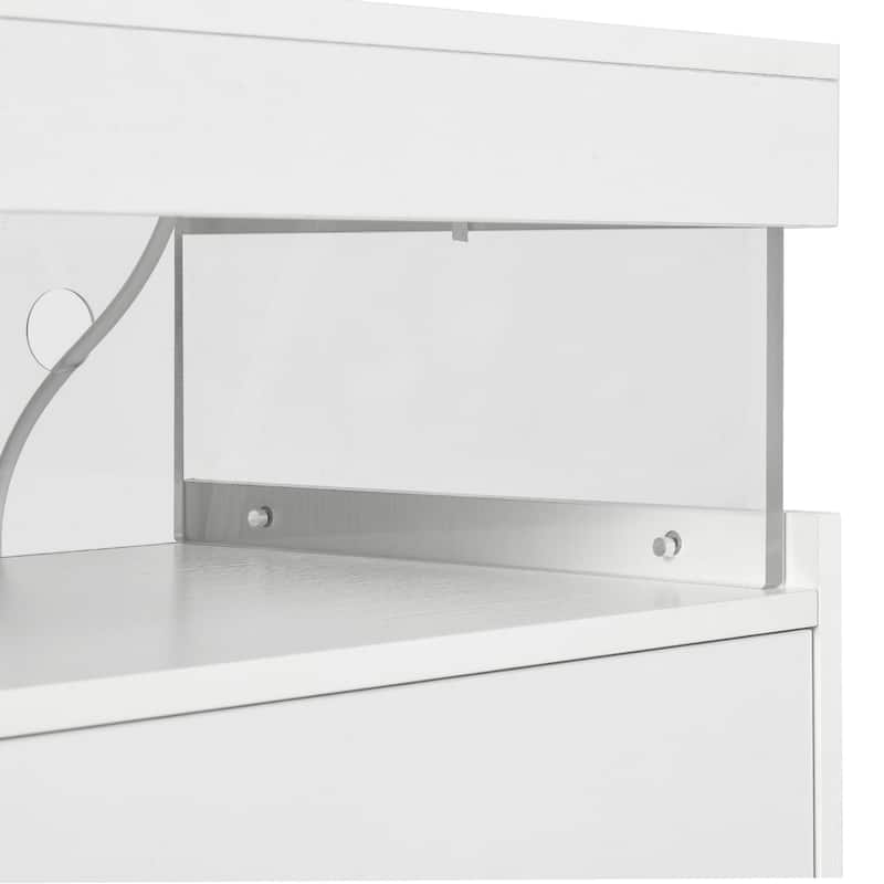 Modern 6 Drawer Dressers Drawers with LED Lights & Charging Station