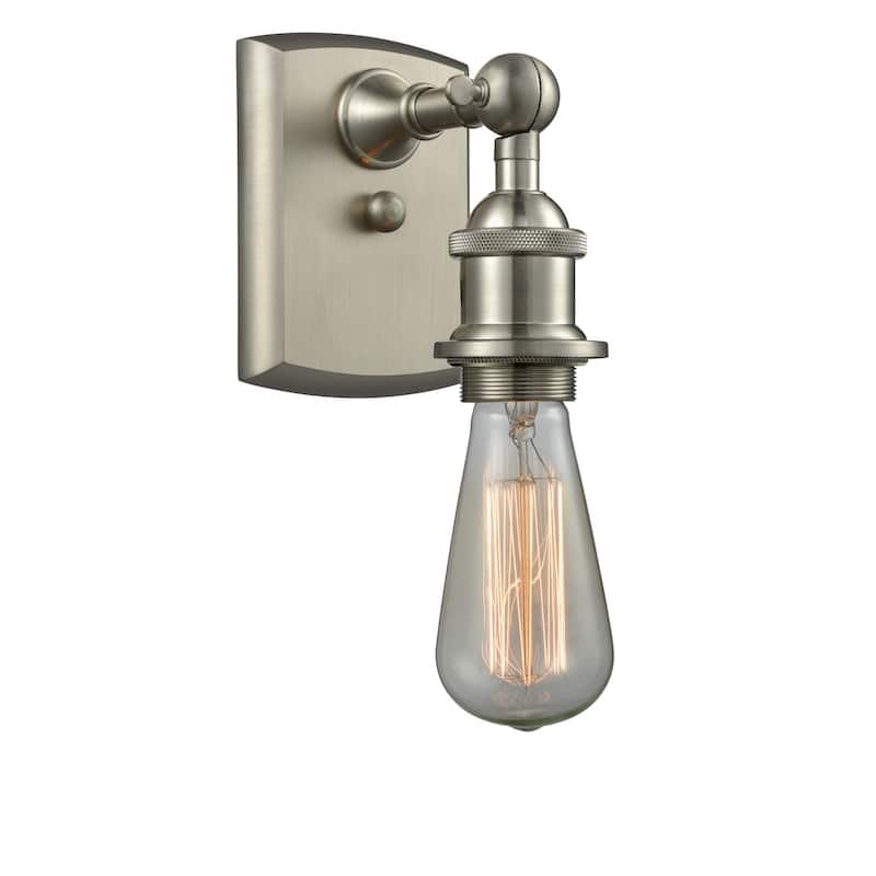 Innovations Lighting Bare Bulb 7" Tall Bathroom Sconce - Brushed Satin Nickel