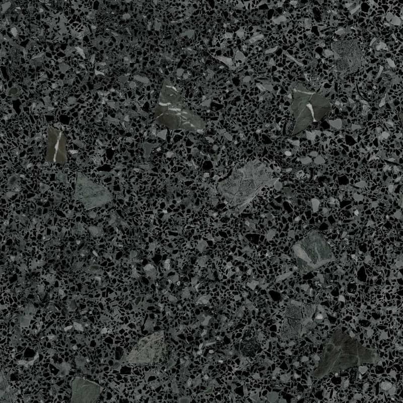Terrazzo 24x24 Matte Porcelain Tile - Floor & Wall - Large Format - Black - 6" x 6" Sample