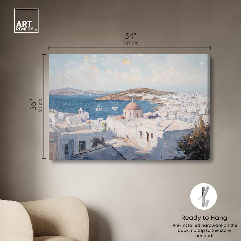 Early Morning Greece Canvas by Art Remedy, Gallery Wrapped