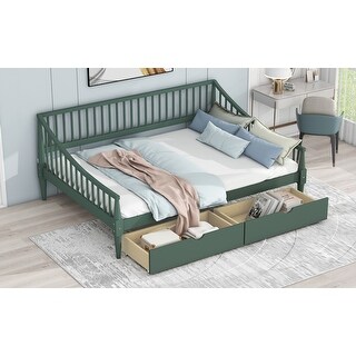Daybed With Storage Drawers And Support Legs Solid Wood Daybed Frame Sofa Bed With Wooden