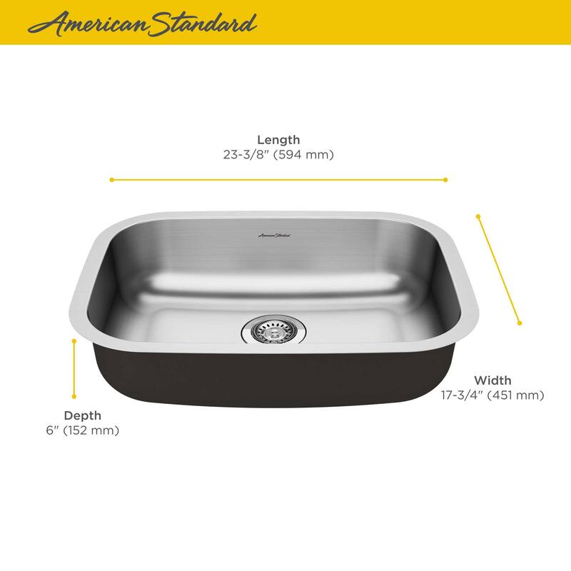 American Standard Portsmouth 23-3/8" Drop In Single Basin Stainless