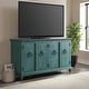preview thumbnail 1 of 3, Central Park 65-inch Solid Wood 4-door TV Stand Console - 35 inches high x 65 inches wide x 18 inches deep Rustic-Turquoise