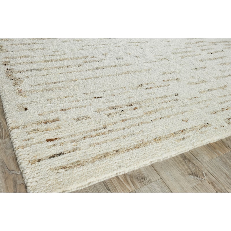 EXQUISITE RUGS Tahoe Hand-knotted Wool Ivory/Beige Area Rug.