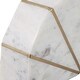 preview thumbnail 11 of 10, Decorative Marble and Brass Inlay Bookends - 5.5", White & Gold - 5.25"