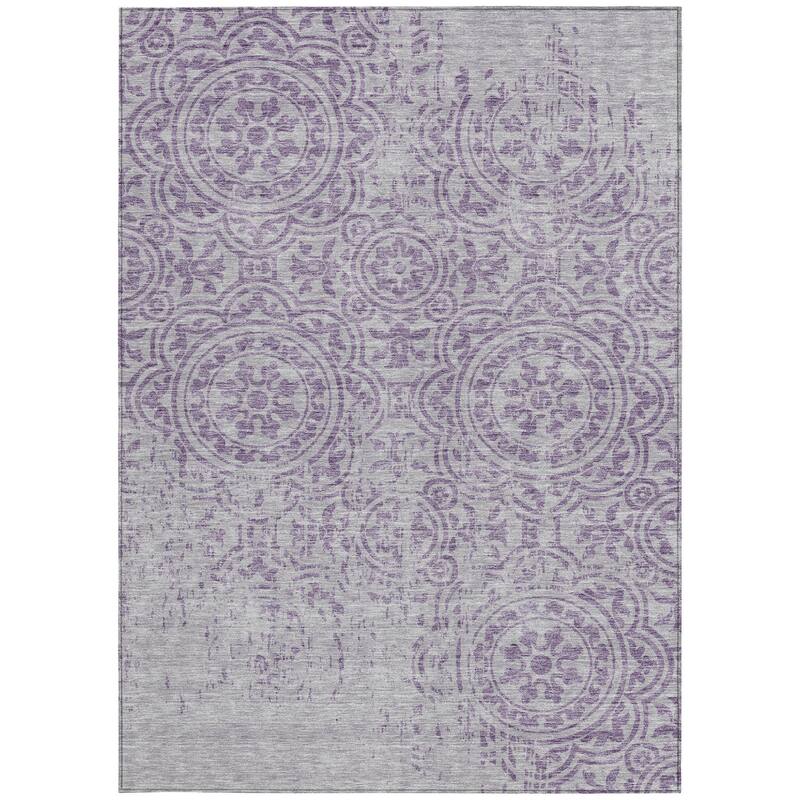 HomeRoots Medallion Transitional Rectangle Outdoor Rug