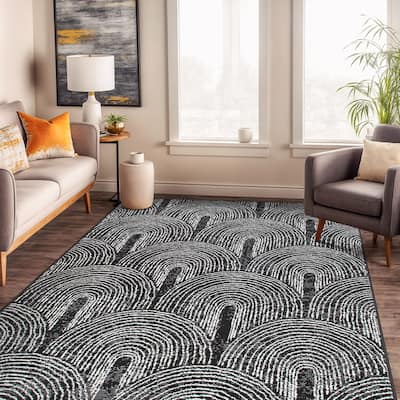 World Rug Gallery Contemporary Bohemian Arch Durable Area Rug Pet Friendly, Perfect for Entryway, Living Room, and Bedroom