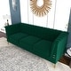 preview thumbnail 22 of 31, Contemporary Flared Arm Tufted Velvet Sofa with Gold Trim Legs