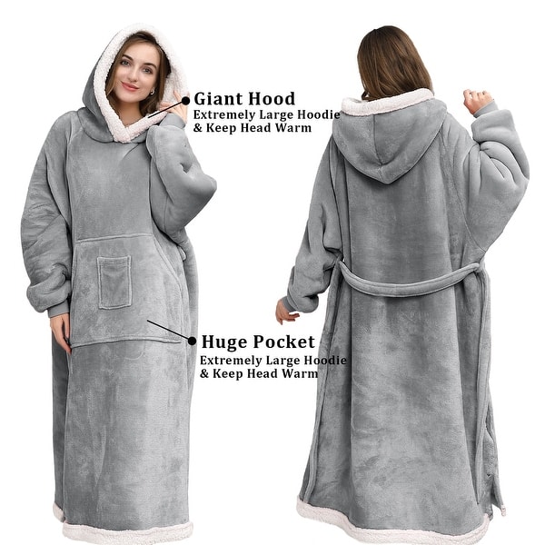 Vintage Oversized Draagbare Hoodie Galaxy Warm Flanellen Sherpa Deken Hoodie Voor De Winter Dames Kleding Pullover Tv Sweatshirt  200000345