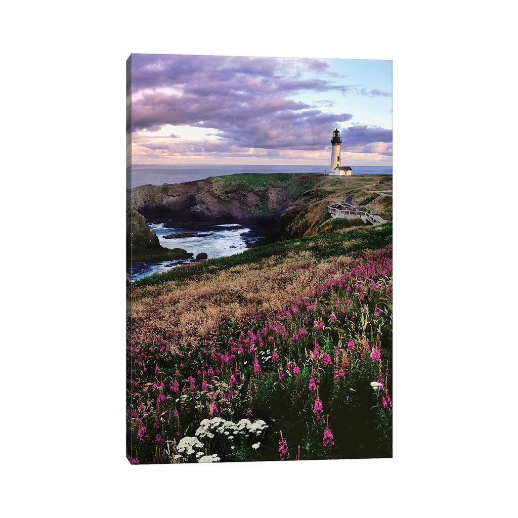 iCanvas "Silhouette of Yaquina Head Lighthouse, Yaquina Head, Lincoln County, Oregon, USA" by Panoramic Images Canvas Print