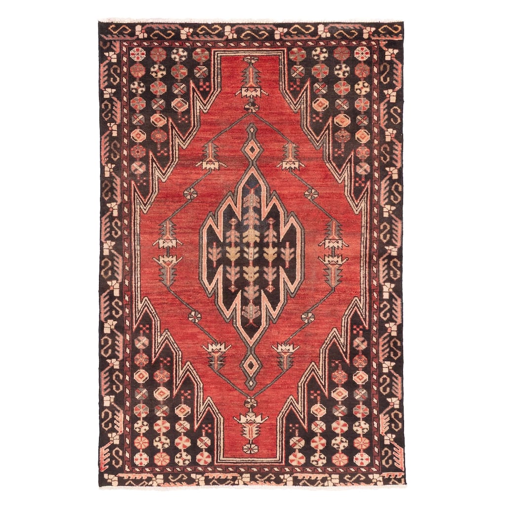 ECARPETGALLERY Hand-knotted Andelz Red Wool Rug - 4'0 x 6'1