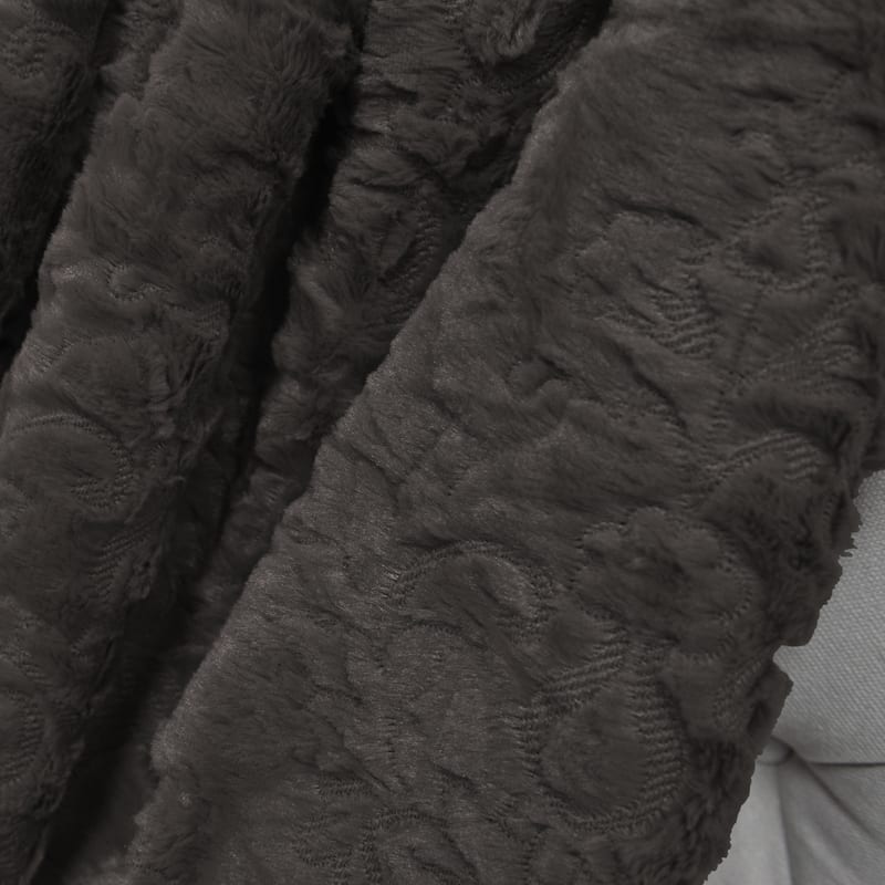Embroidery Batik FauxFur Sherpa Throw Blanket