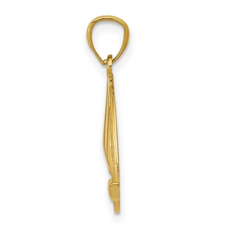Curata 14k Yellow Gold 18" Sailboat Pendant Necklace