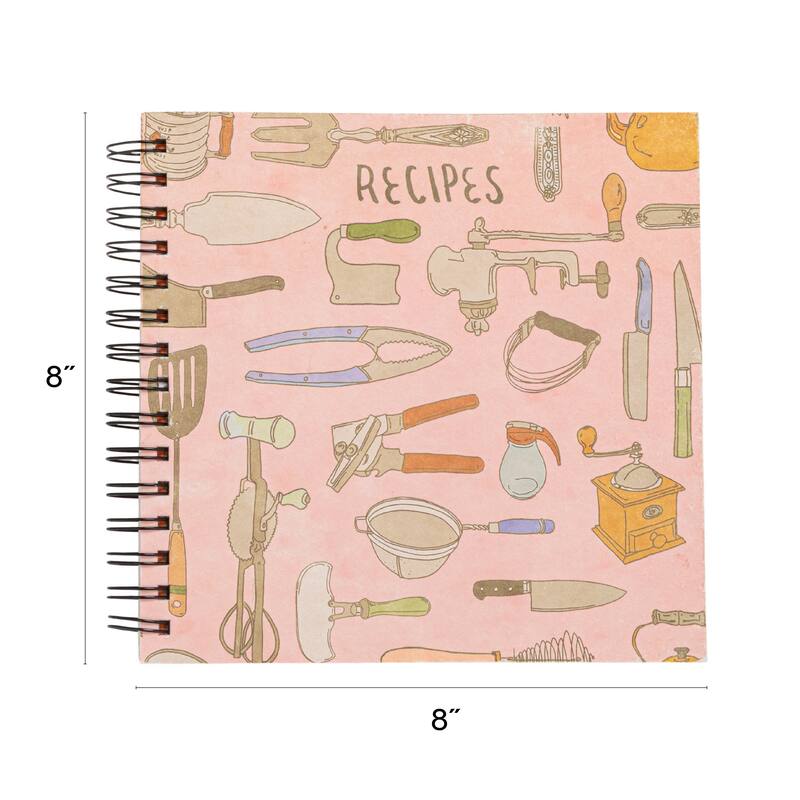 Spiral Bound Paper Recipe Journal with Patterns