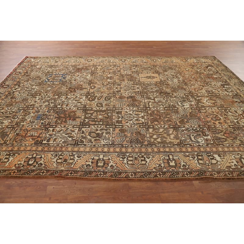 Bakhtiari Vintage Persian Rug Handmade Orange Wool Carpet - 7'1" x 10'0"