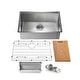 preview thumbnail 5 of 12, Handcrafted Single-bowl 16-gauge Stainless Steel Undermount Sink Set 28 Inch