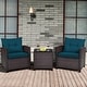 preview thumbnail 48 of 81, Costway 3PCS Patio Rattan Furniture Set Cushioned Conversation Set - See Details Blue