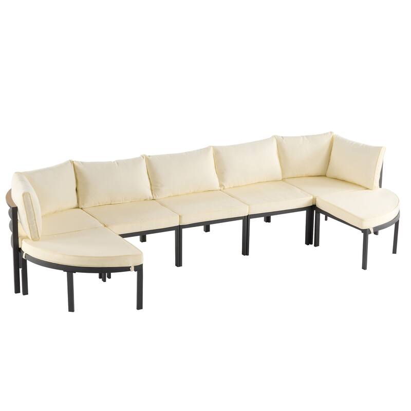 Modern Outdoor Sectional Sofa Set Patio Seating Group Outdoor Conversation Set with Cushions for Patio, Backyard, Garden