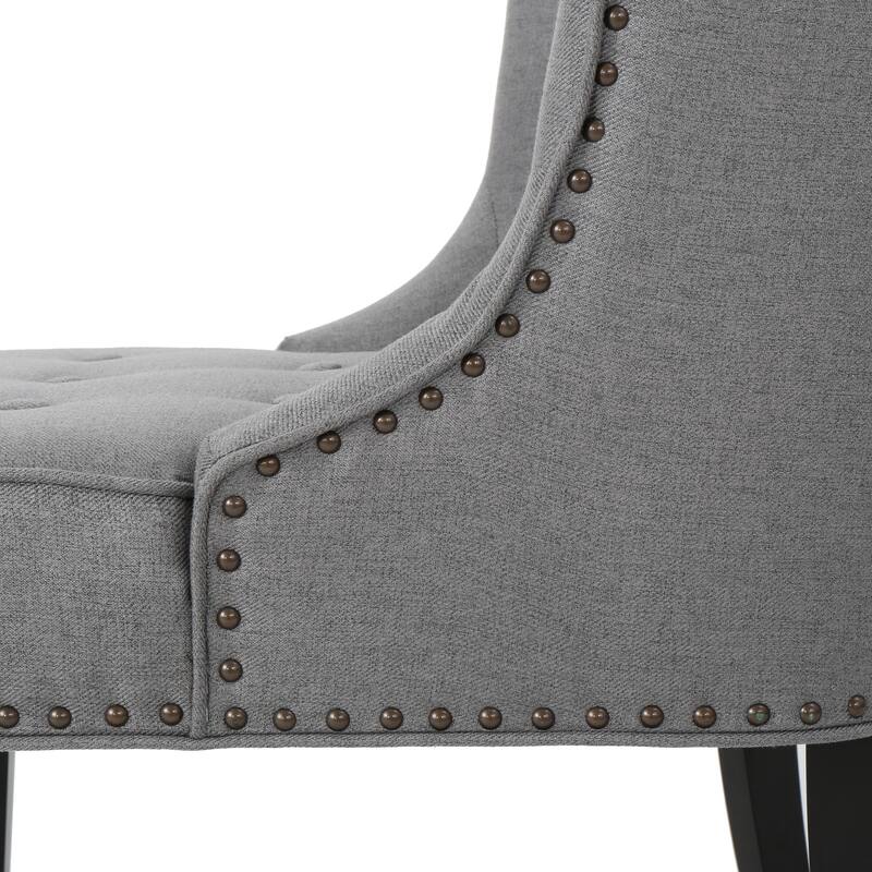 Modern 28" Accent Chair with Button Tufted Waffle Stitching and Nailheads