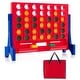 preview thumbnail 7 of 7, 2-in-1 Game Board Game 4-in-a-Row Connect Game Set w/ Carrying Bag Blue