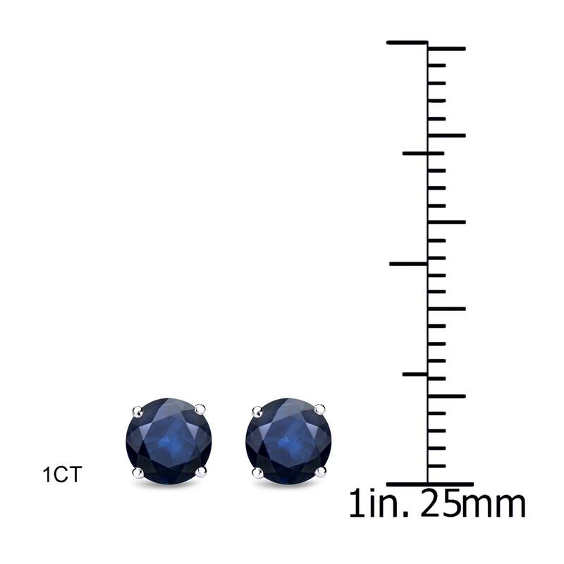 Auriya 14k Gold Round Sapphire Stud Earrings 1ctw