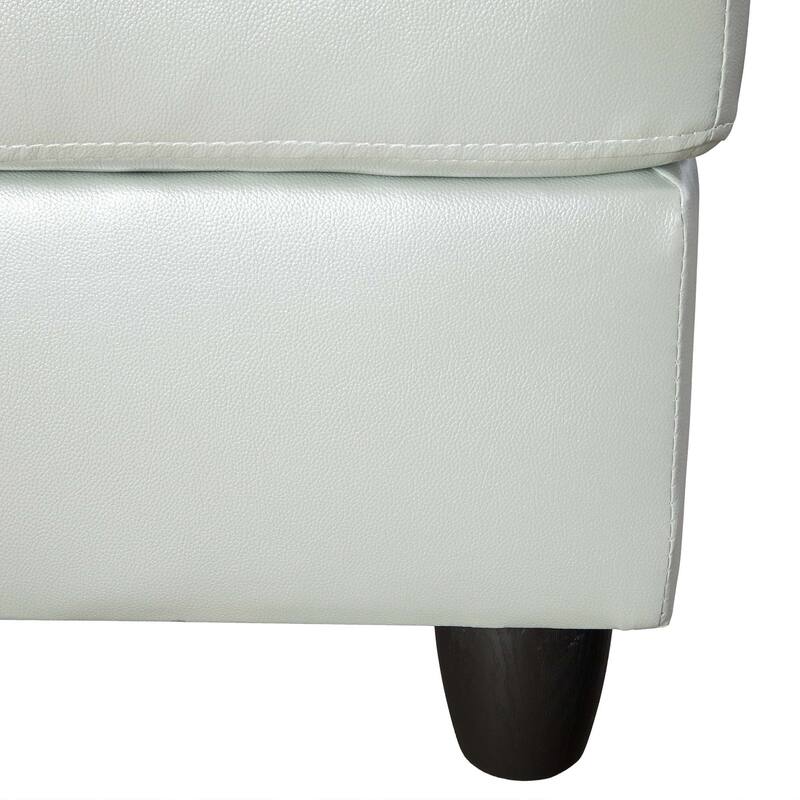 Black And White Semi PU Synthetic Leather 3-Piece Couch Living Room Sofa Set