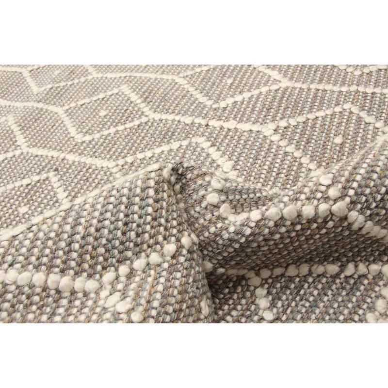 ECARPETGALLERY Braid weave Sienna Brown Wool Rug - 6'0 x 9'4