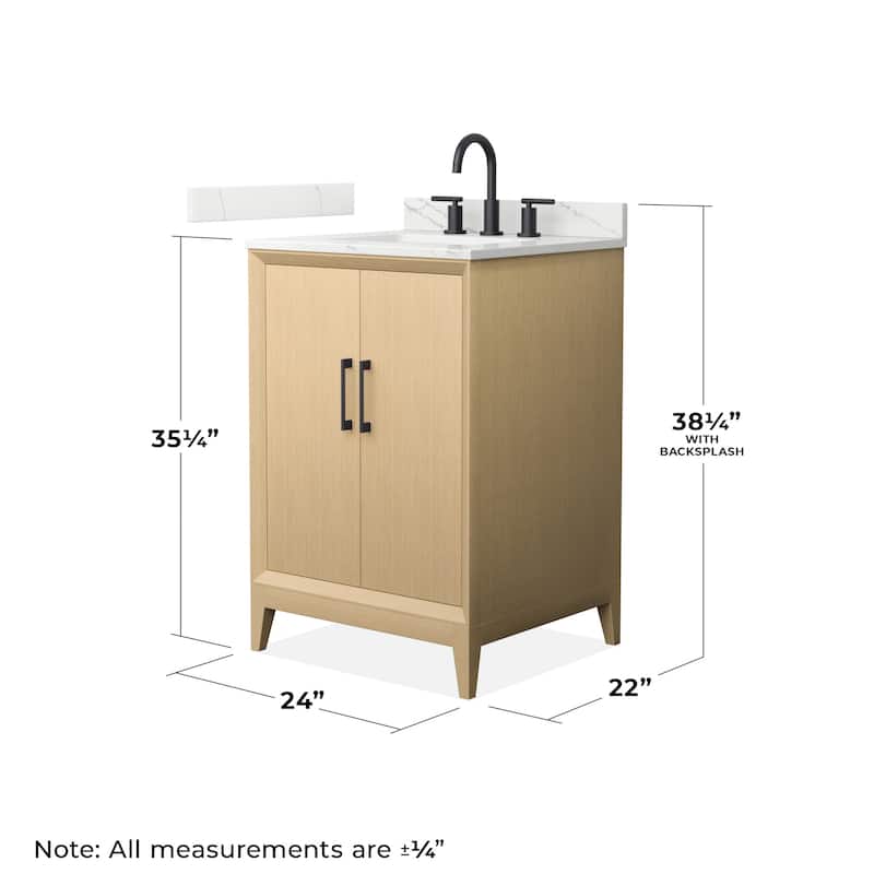 Wyndham Collection WCH7575-24S-QTZ-US3MXX Janna 24" Free Standing