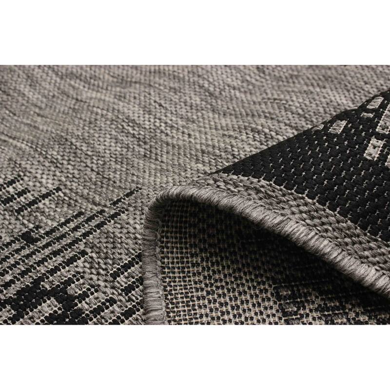 ECARPETGALLERY Machine Woven Edge Grey Area Rug
